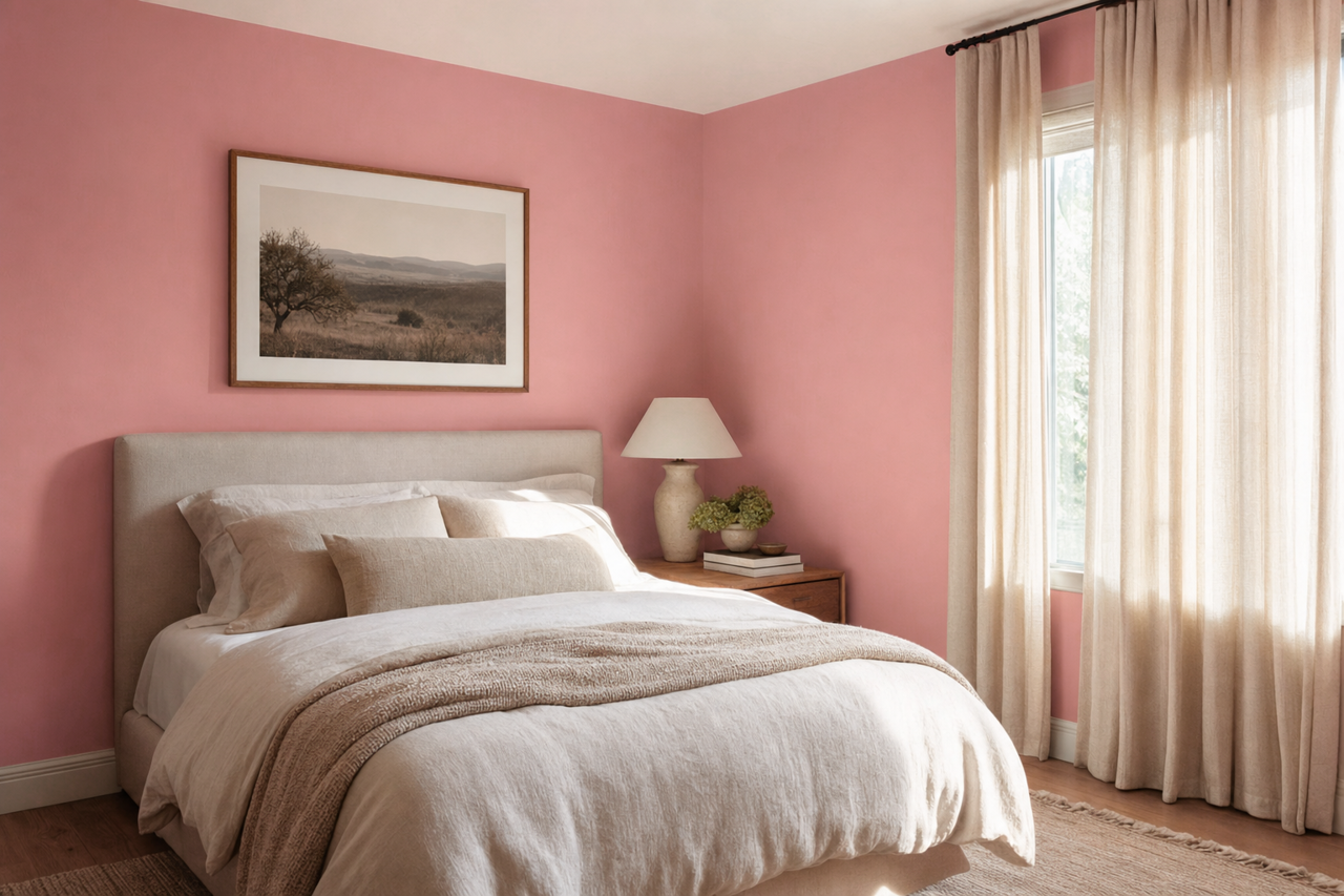 Rosetti Pink by Valspar on interiors