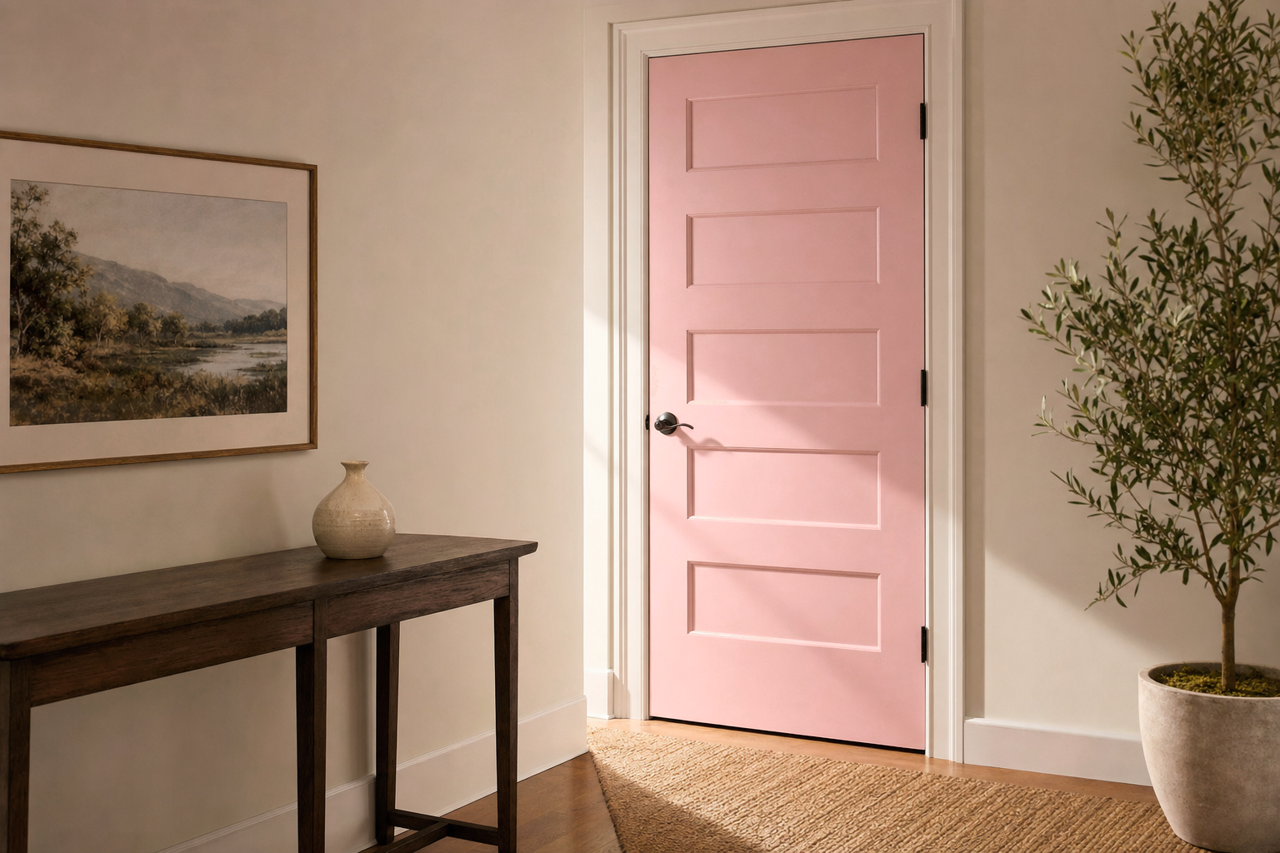 Champagne Blush by Valspar on interior-doors