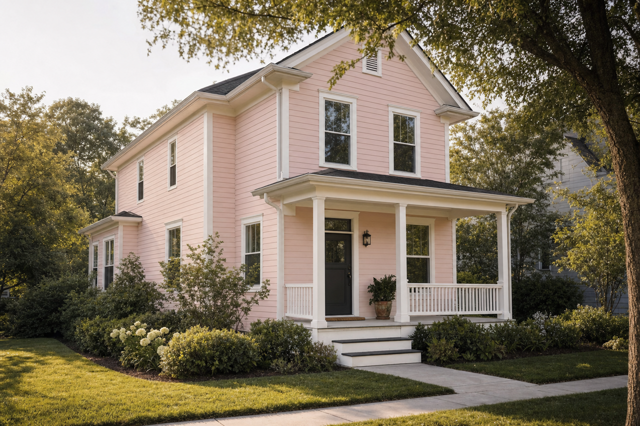 Delicate Pink Rose by Valspar on exterior