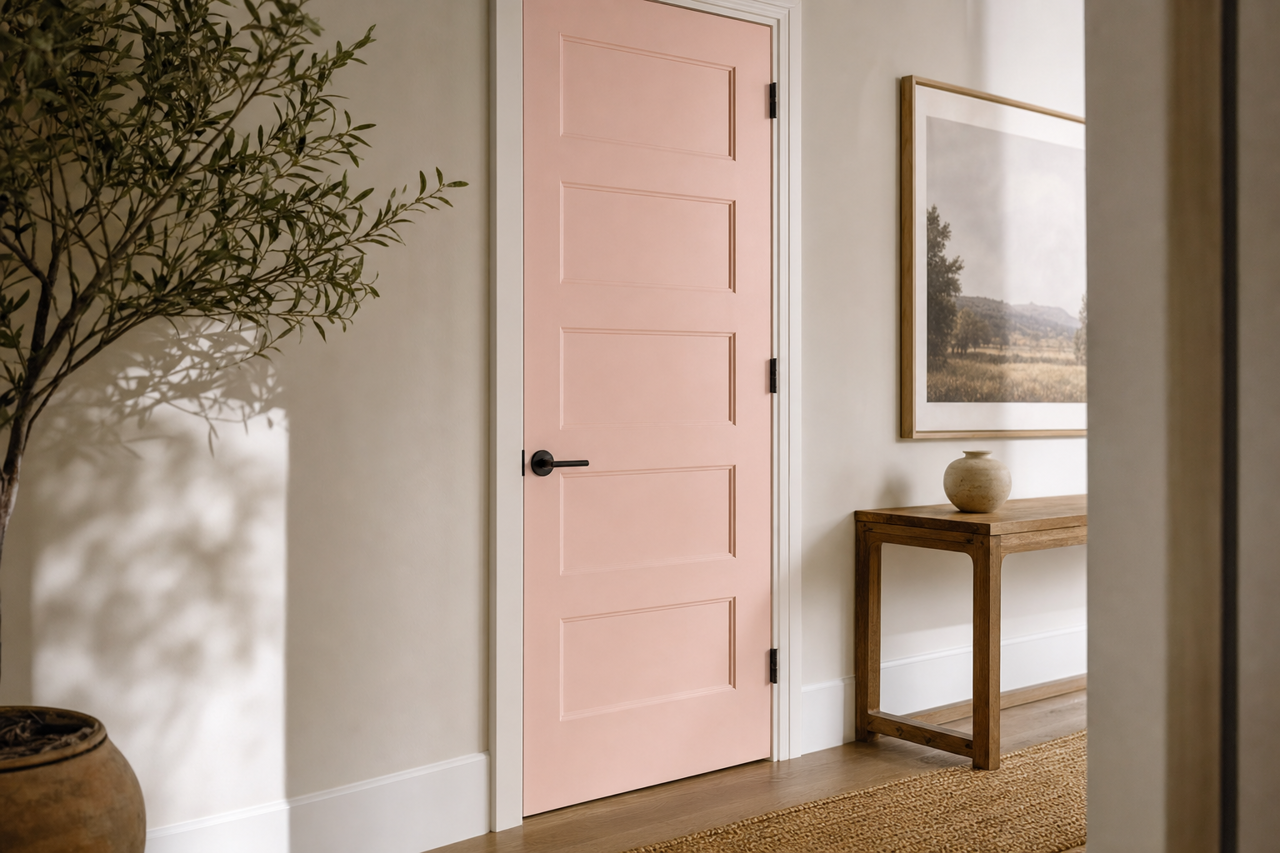 Delicate Pink Rose by Valspar on interior-doors