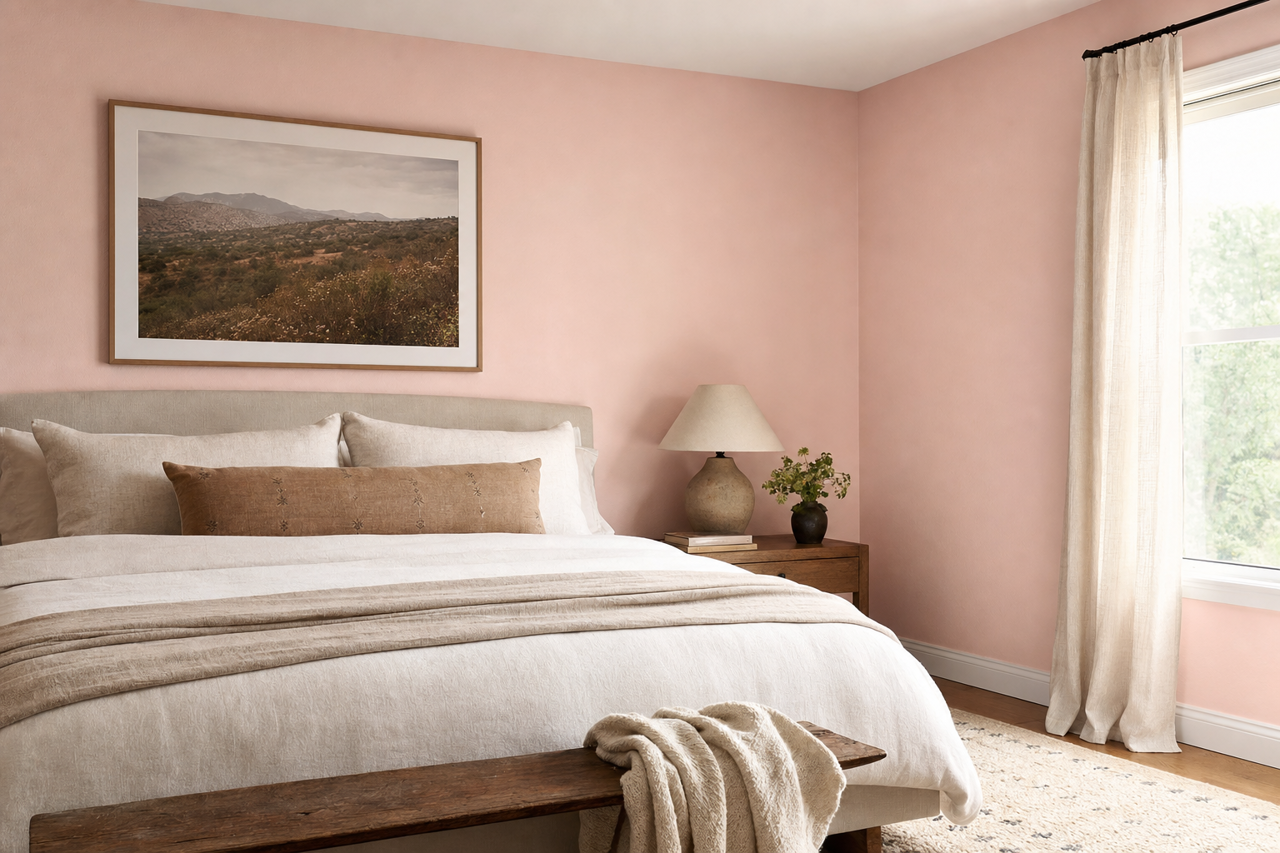 Delicate Pink Rose by Valspar on interiors