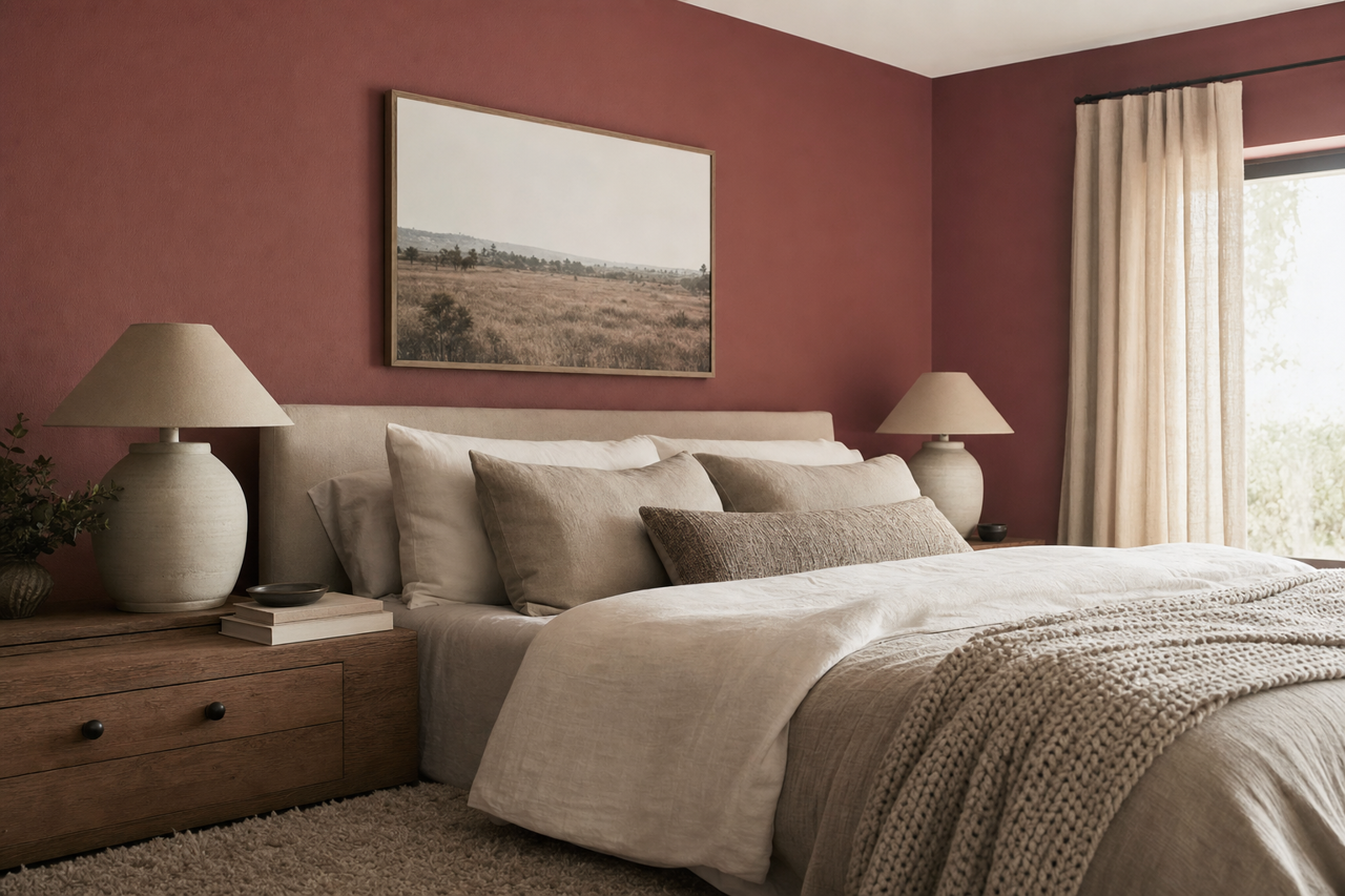 Red Henna by Valspar on interiors