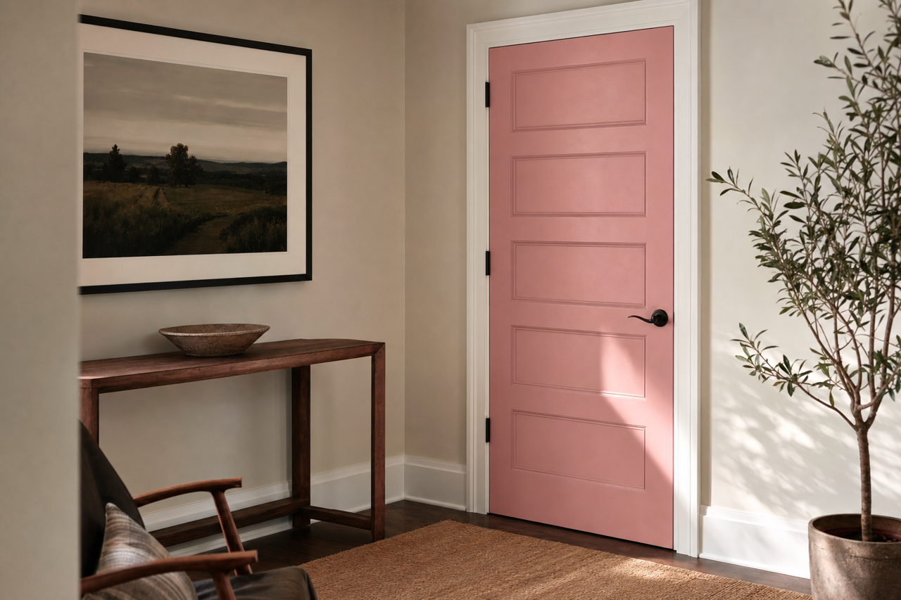 New Haven Rose by Valspar on interior-doors