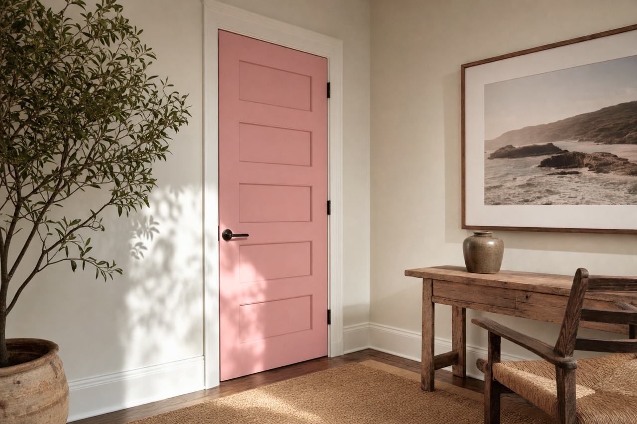Gilman Rose by Valspar on interior-doors