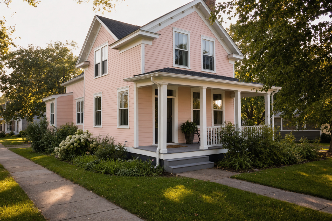 Rosy Glow by Valspar on exterior
