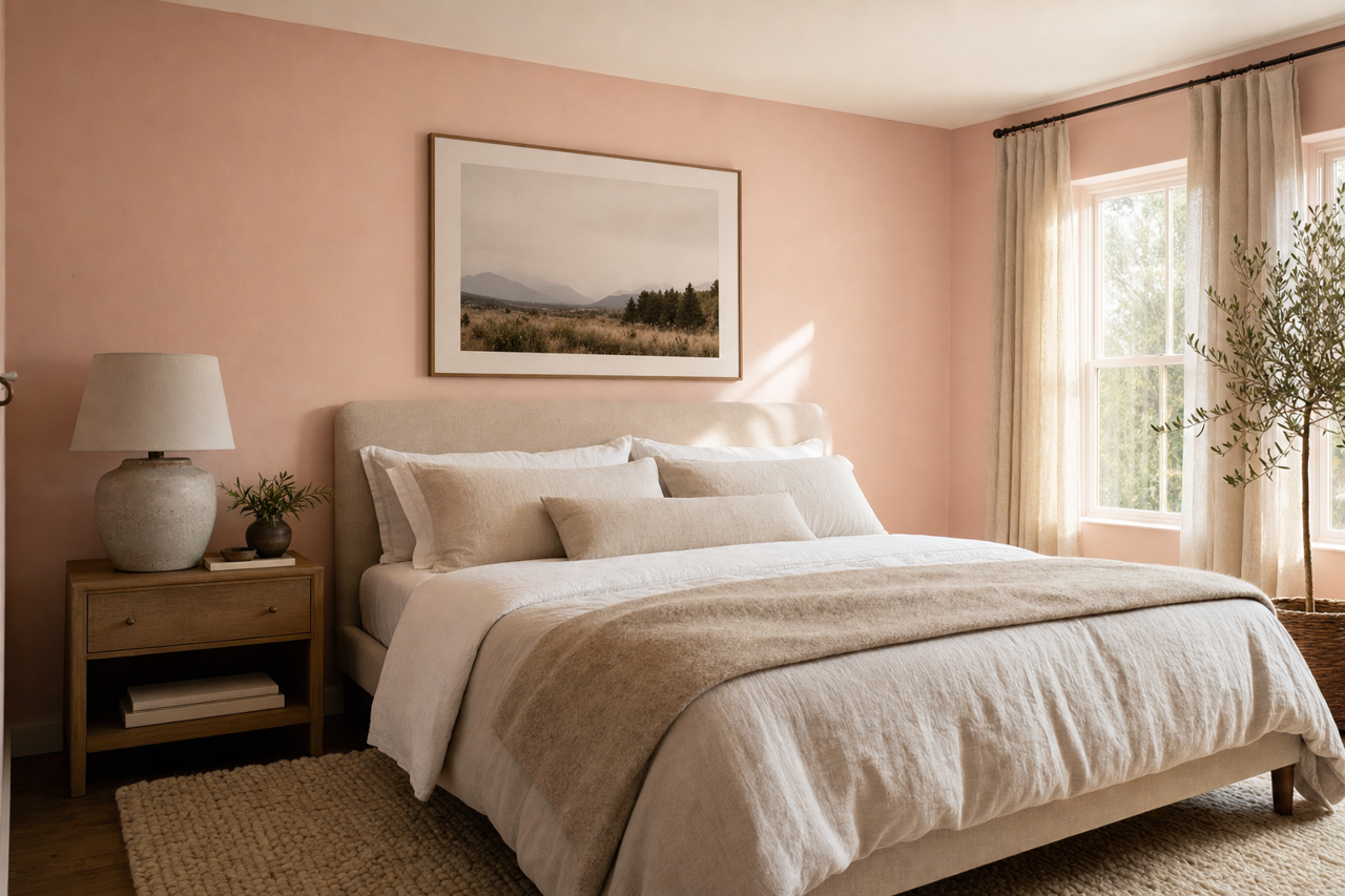 Rosy Glow by Valspar on interiors