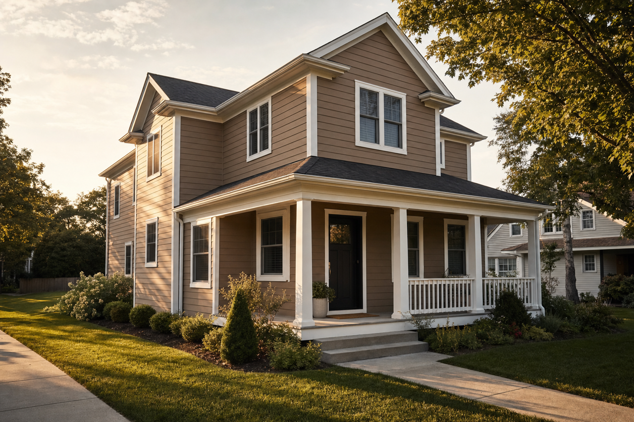 Devonwood Taupe by Benjamin Moore on exterior