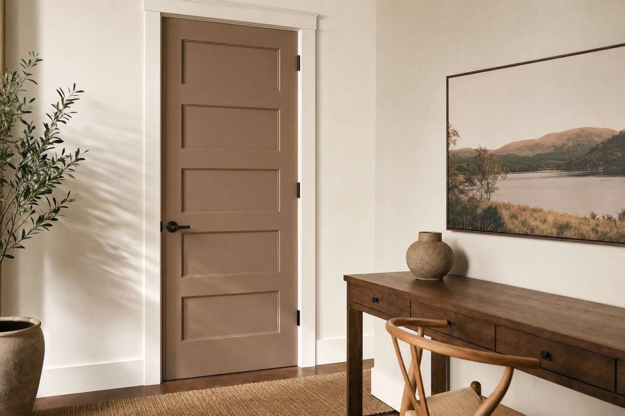 Devonwood Taupe by Benjamin Moore on interior-doors