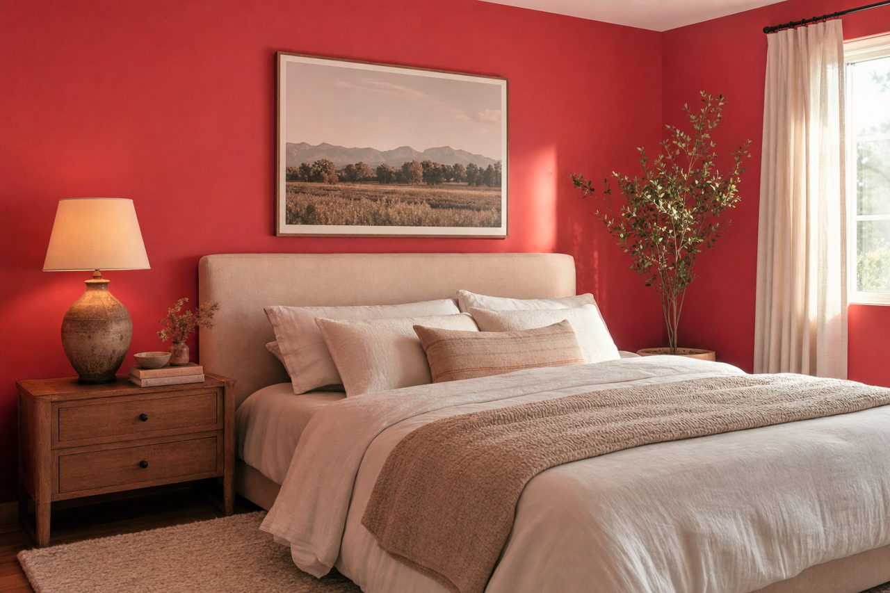 Oh So Red by Valspar on interiors
