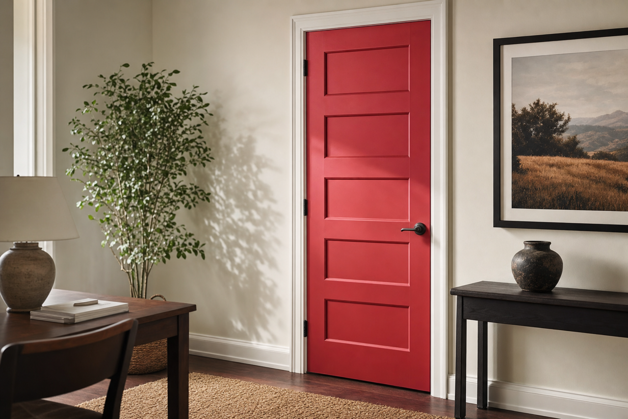 Classic Red by Valspar on interior-doors