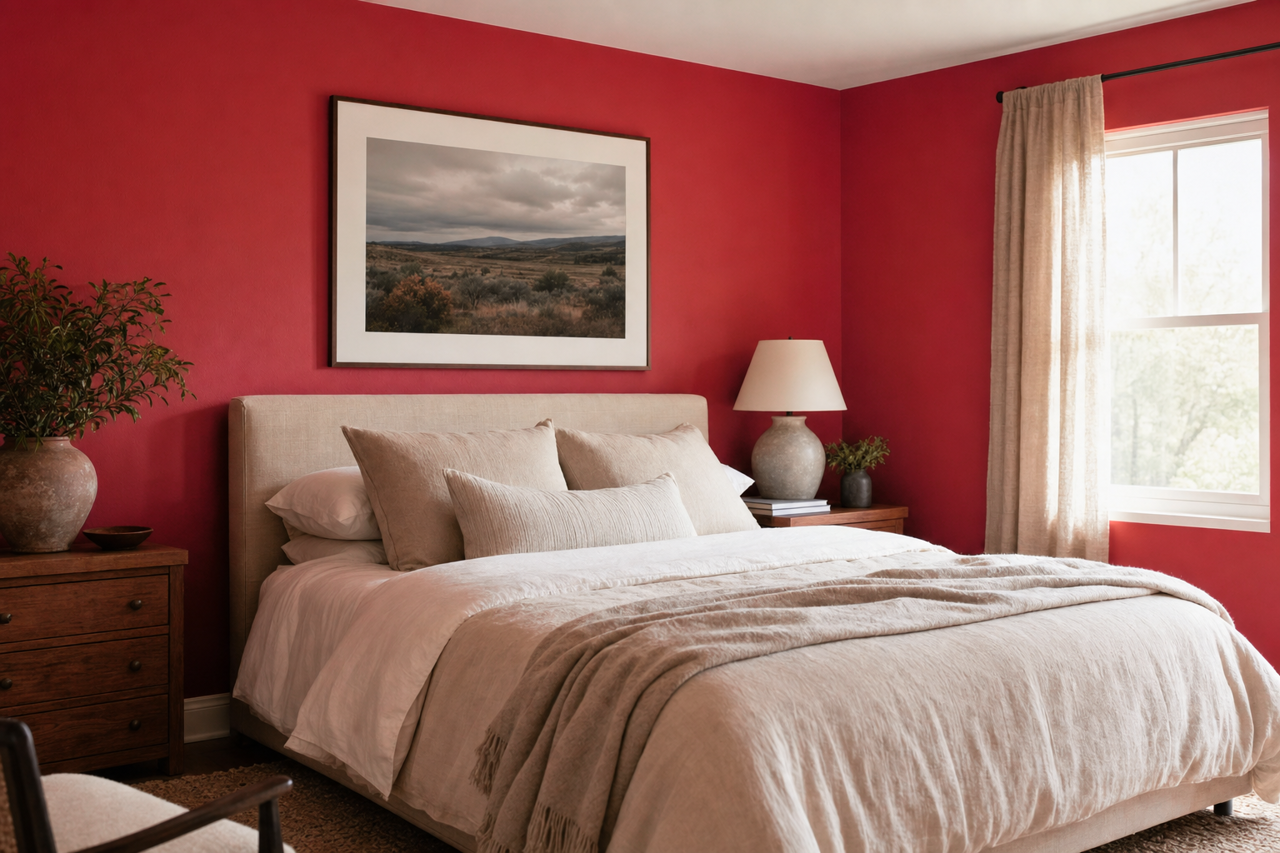 Classic Red by Valspar on interiors