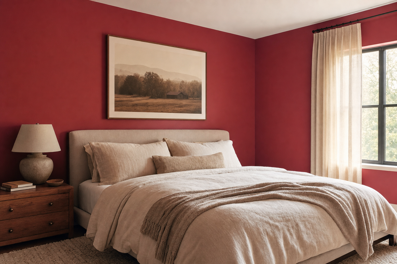 Radiant Red by Valspar on interiors