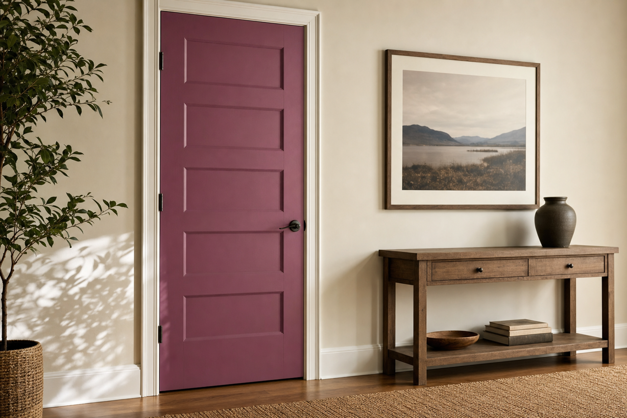 Brown Cherry by Valspar on interior-doors