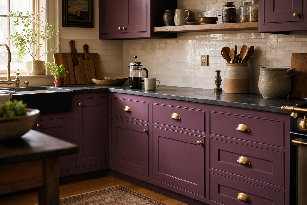 Magician's Cloak by Valspar on cabinets