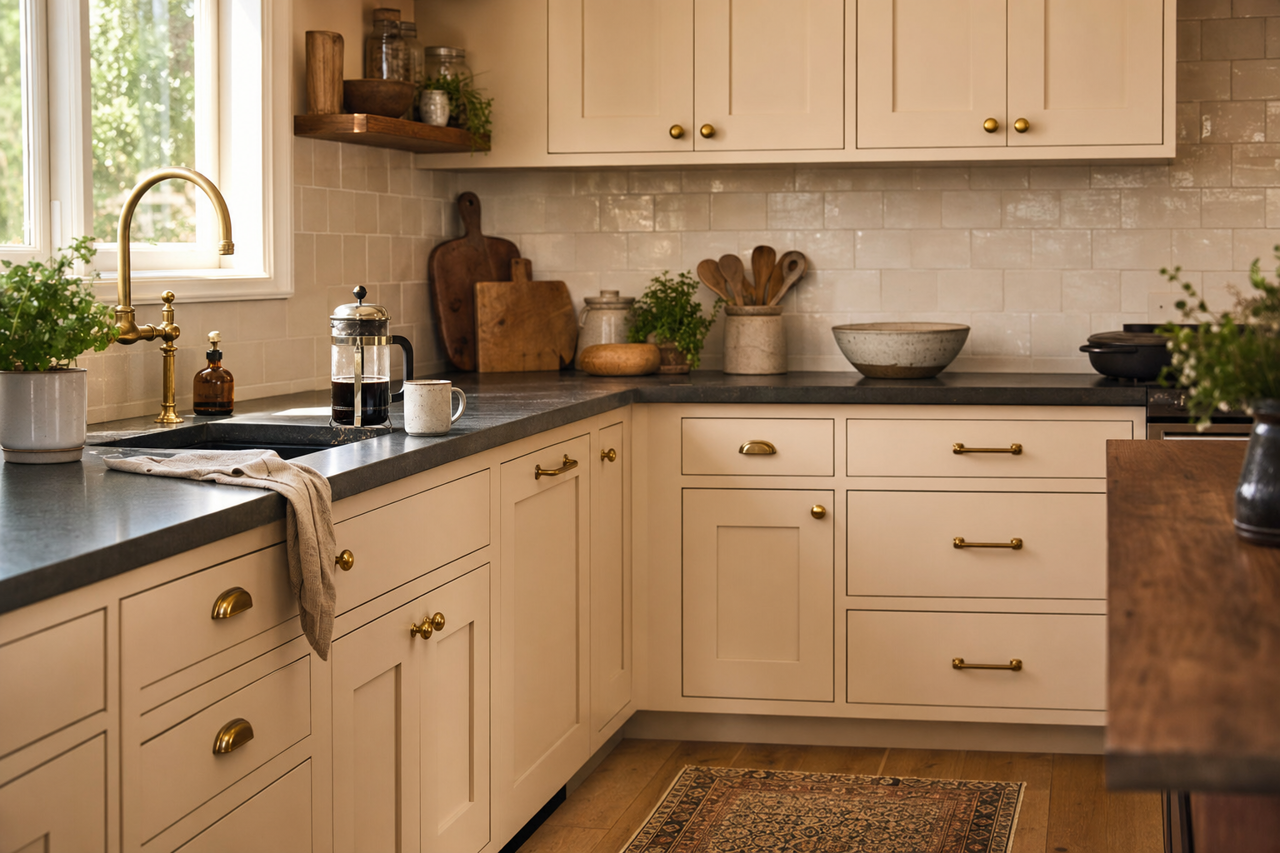 Bride by Benjamin Moore on cabinets