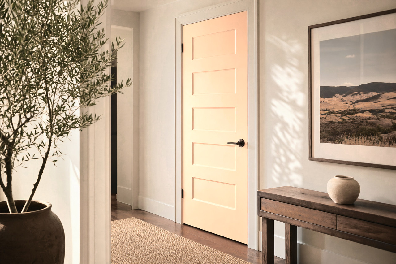 Melon by Benjamin Moore on interior-doors
