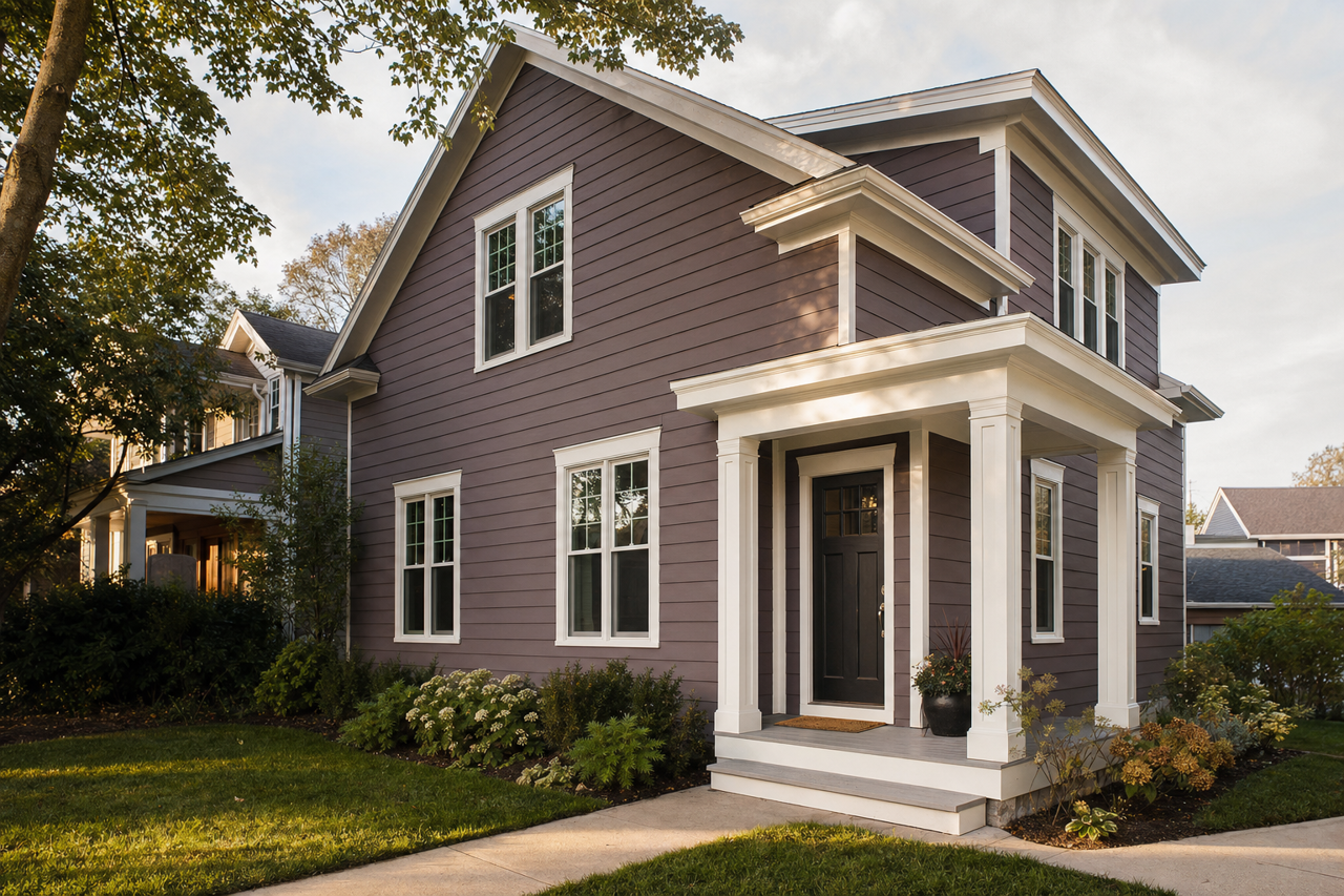 Chocolate Raspberry by Valspar on exterior