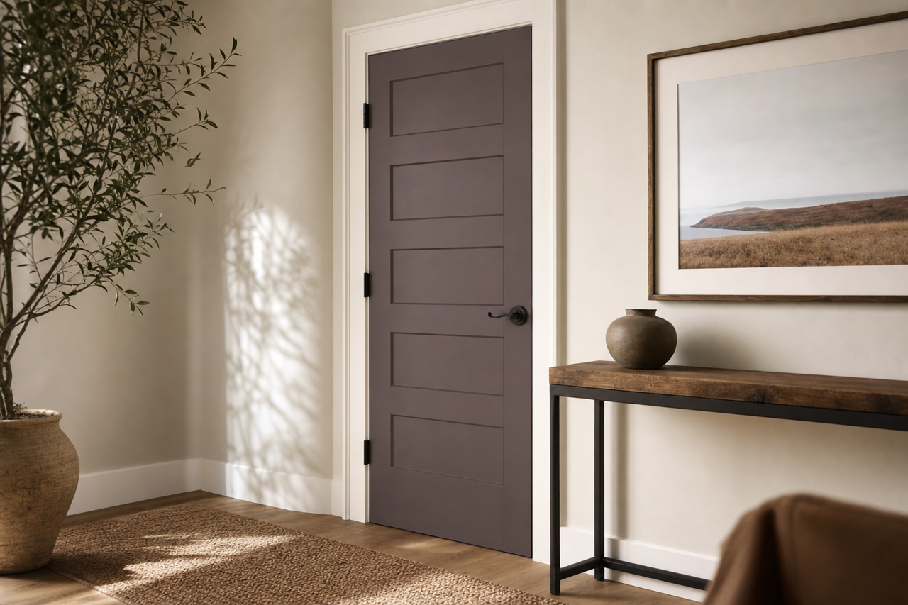 Chocolate Raspberry by Valspar on interior-doors