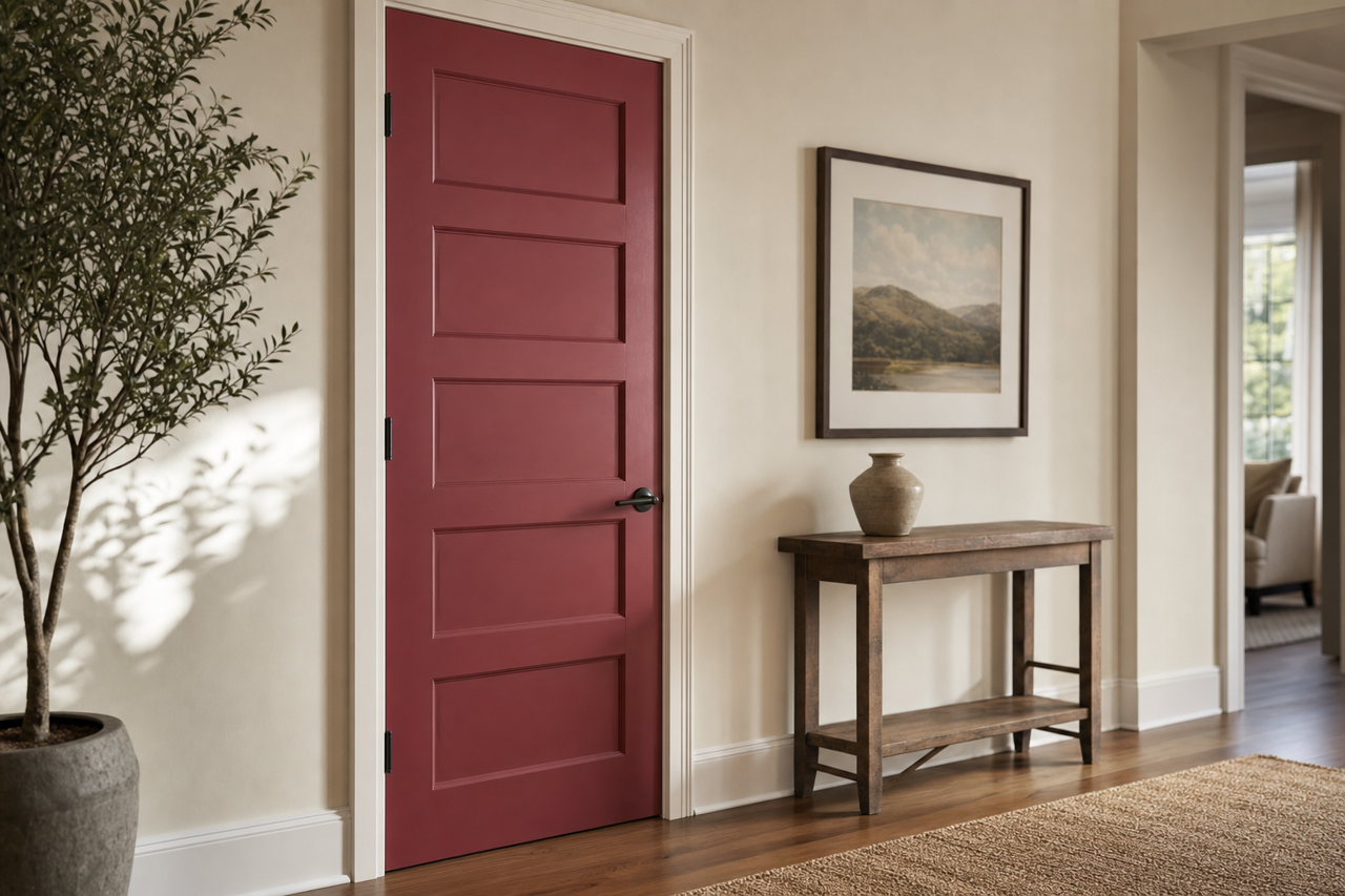 Perennial Red by Valspar on interior-doors
