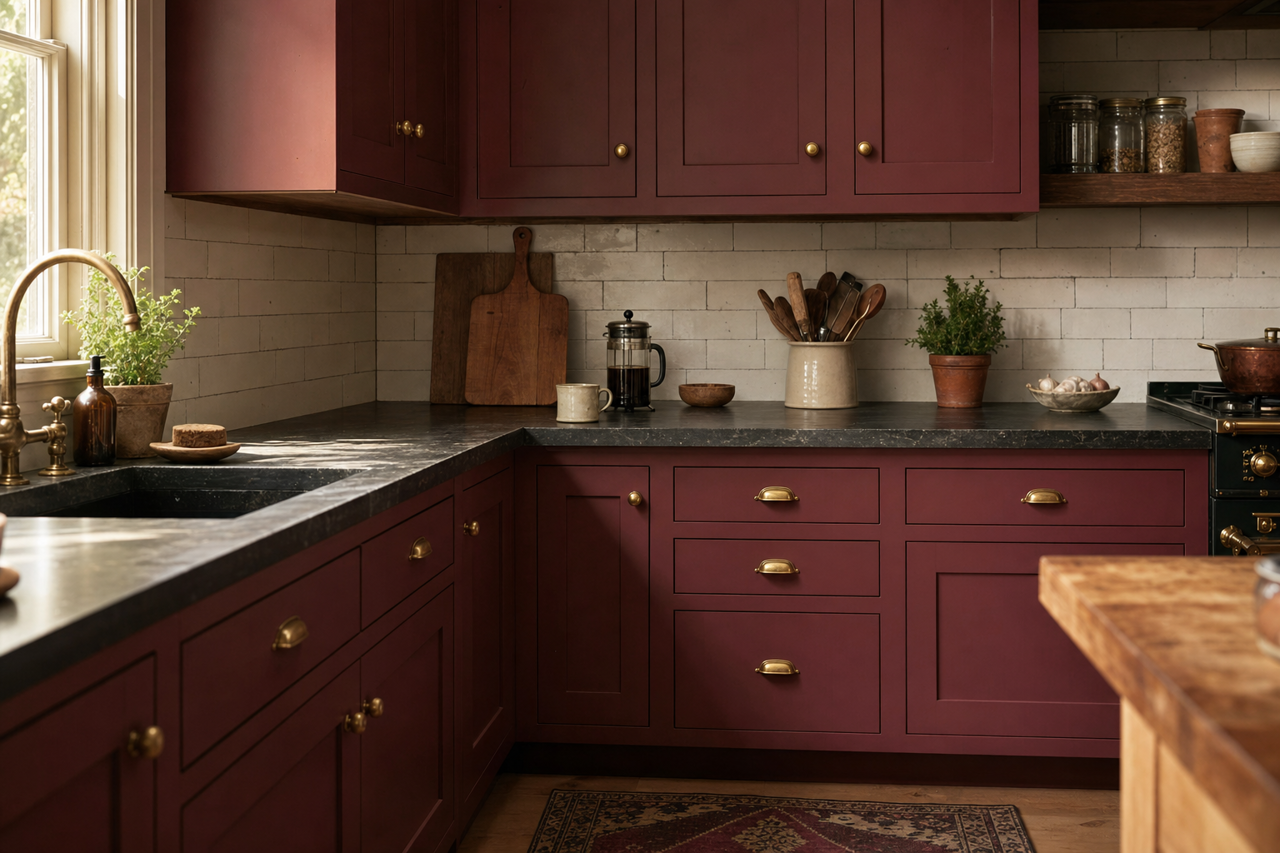 Spanish Tile by Valspar on cabinets