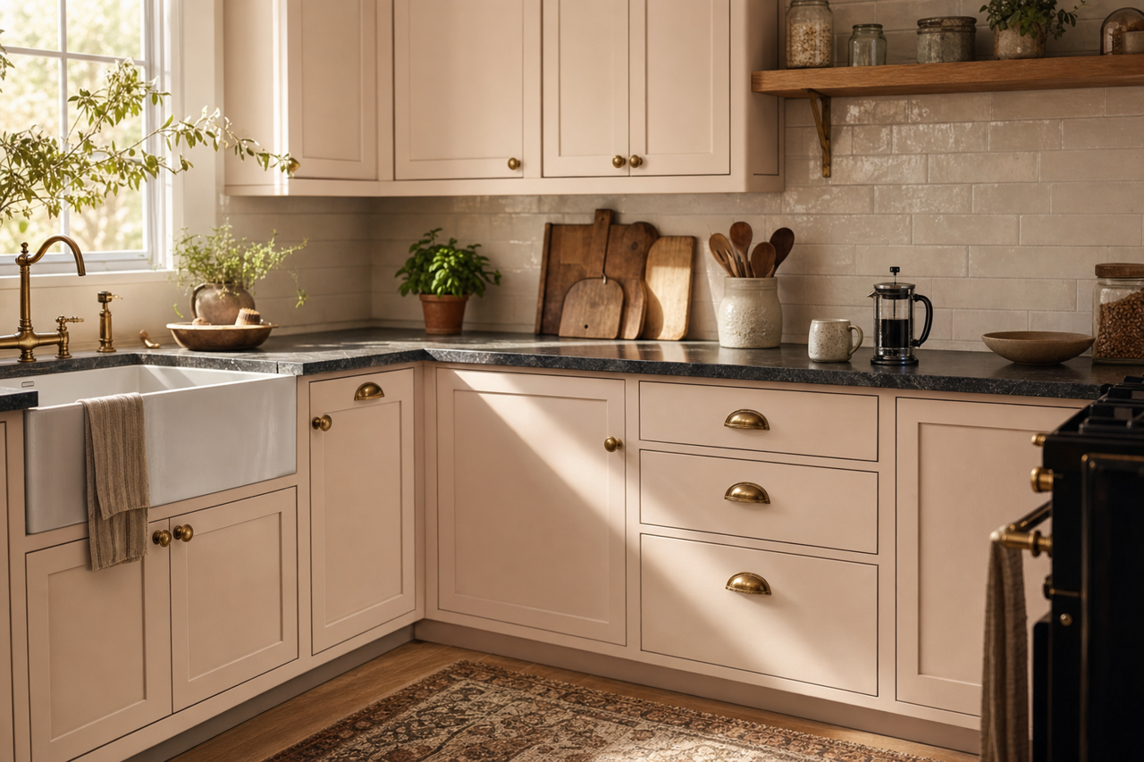 Rose by Benjamin Moore on cabinets