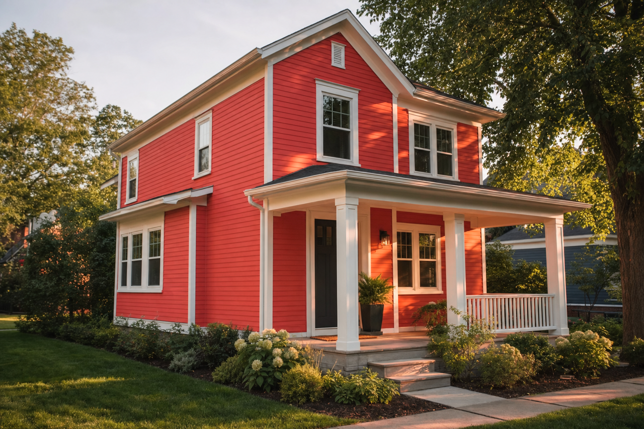 Scarlet Sun by Valspar on exterior