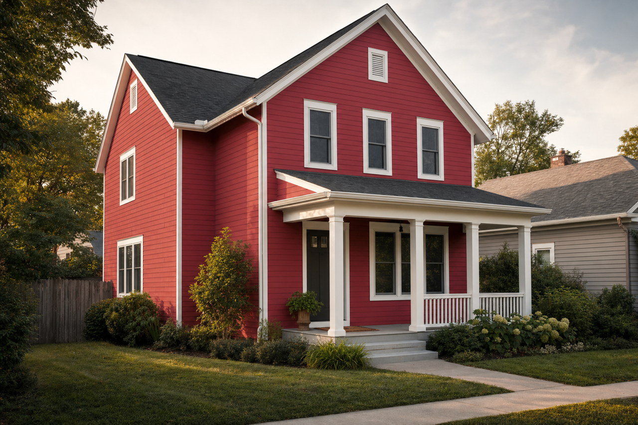 Fabulous Red by Valspar on exterior