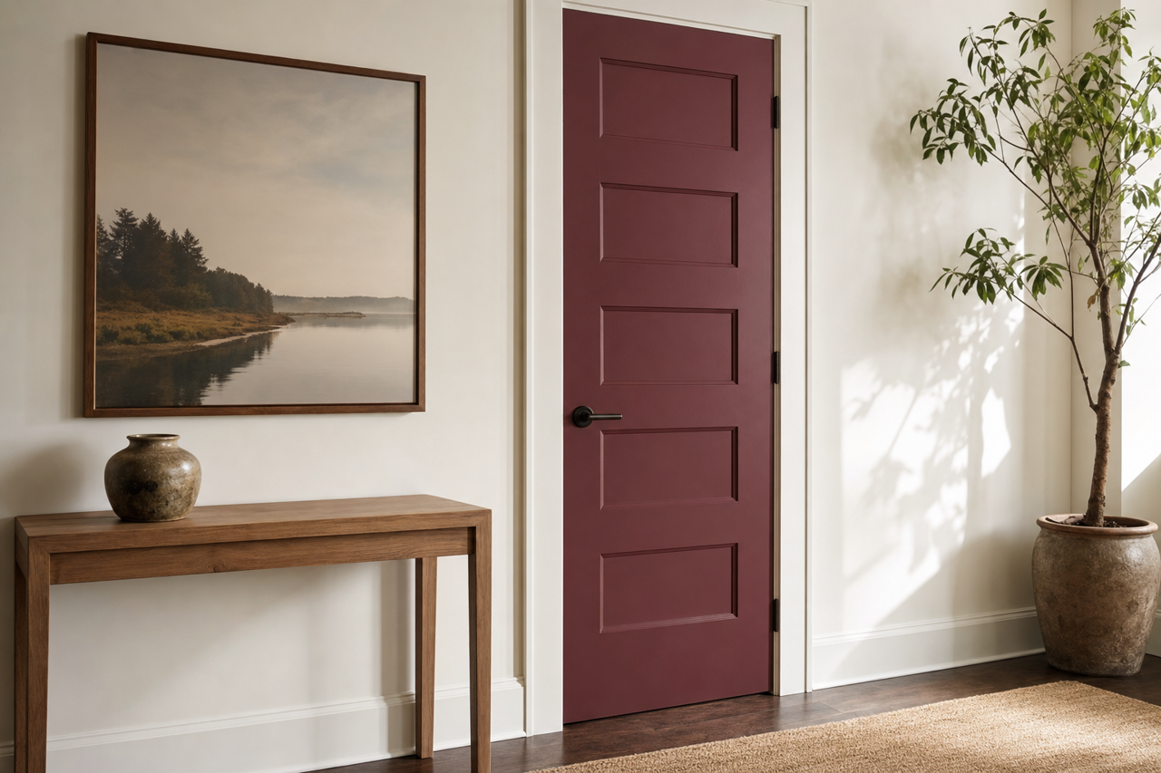Royal Garnet by Valspar on interior-doors