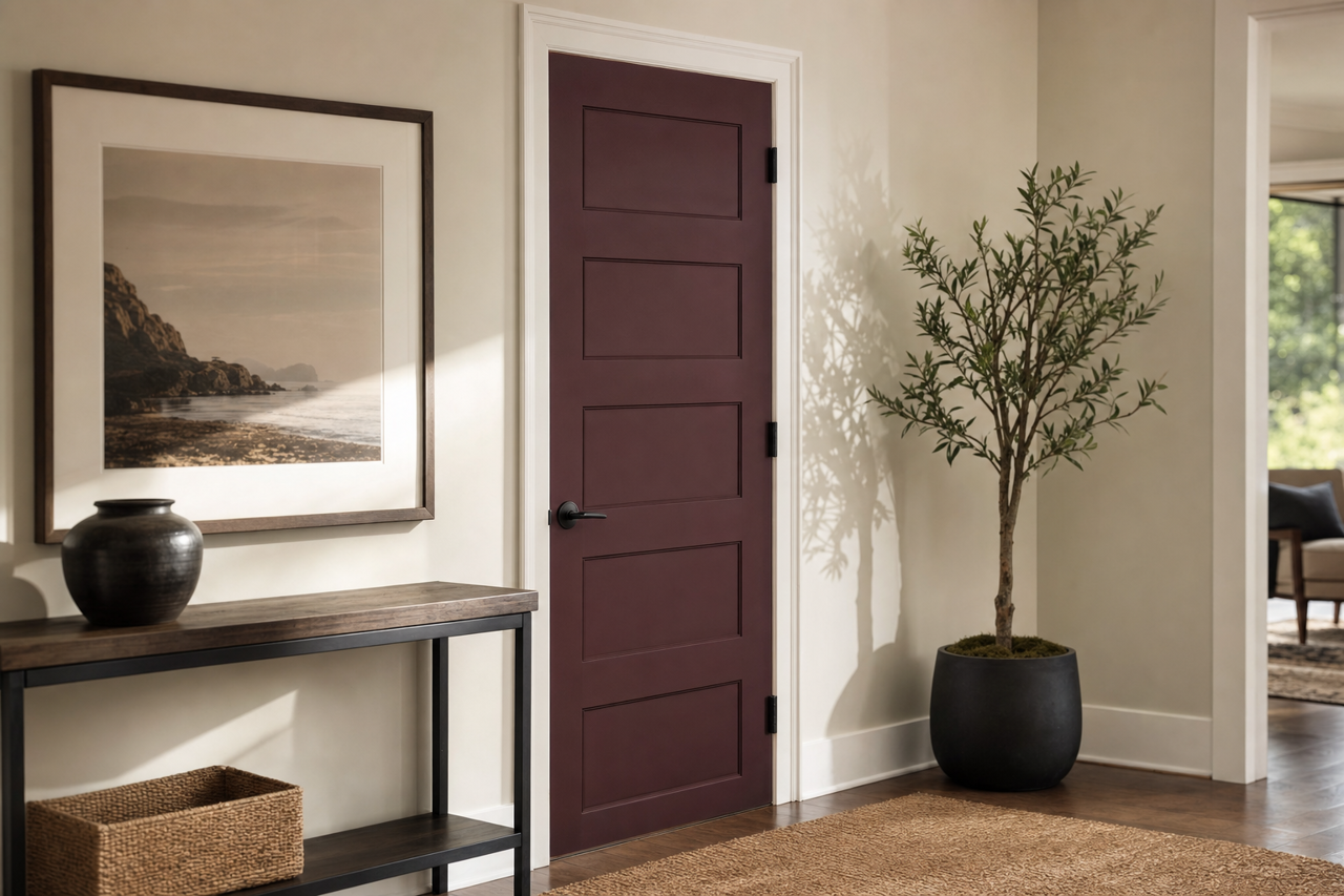 Ancient Burgundy by Valspar on interior-doors