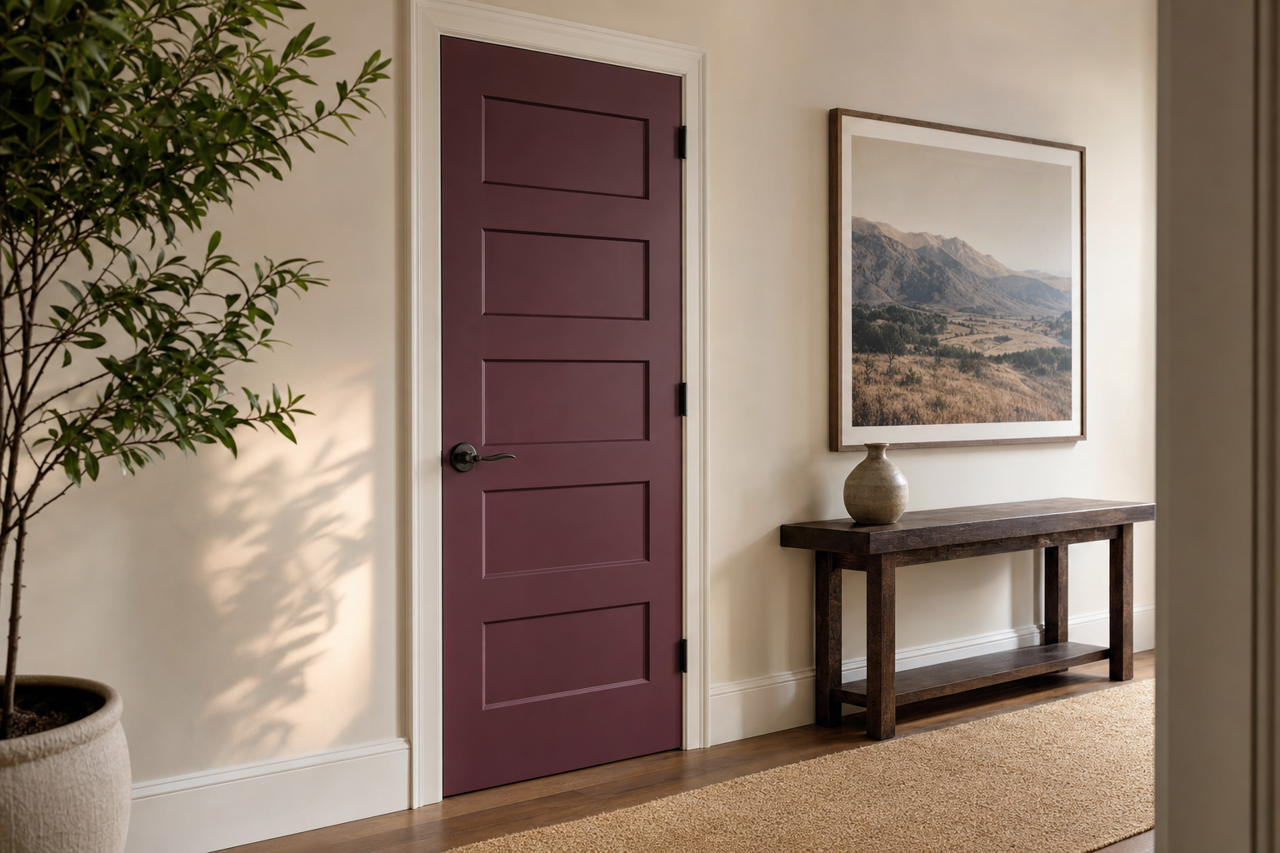 Perfect Plum by Valspar on interior-doors