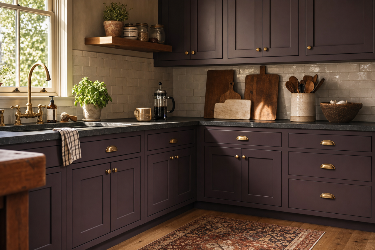 Rare Wine by Valspar on cabinets