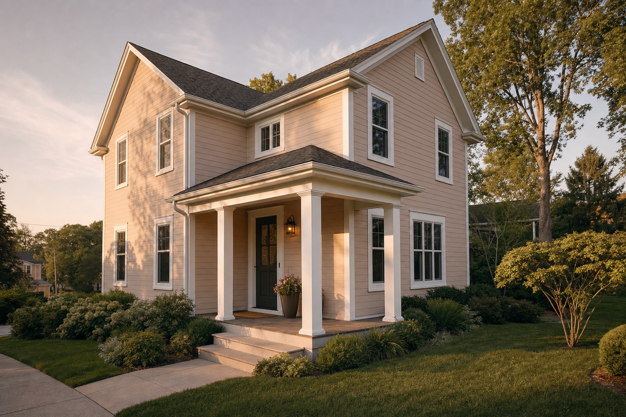 Meadow Pink by Benjamin Moore on exterior