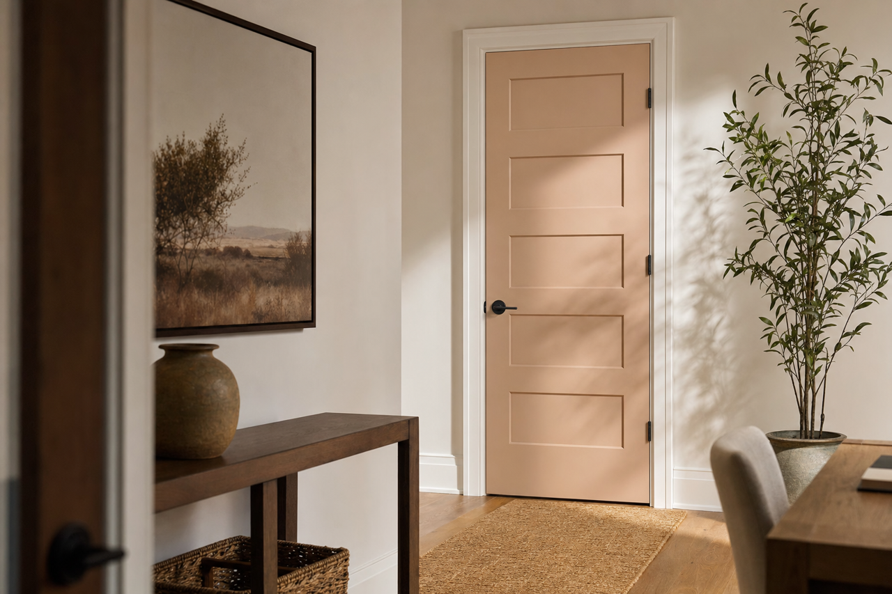 Meadow Pink by Benjamin Moore on interior-doors