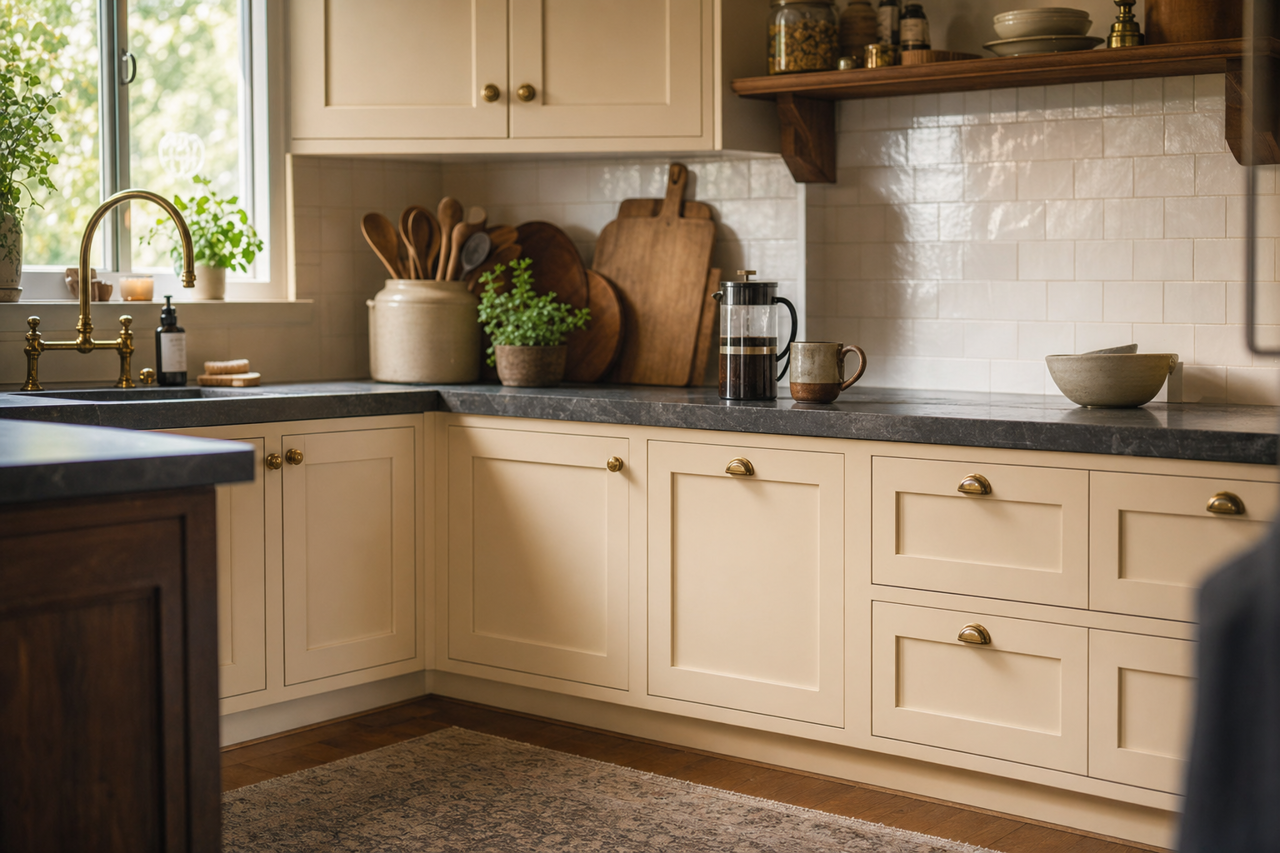 Ionic Column by Benjamin Moore on cabinets