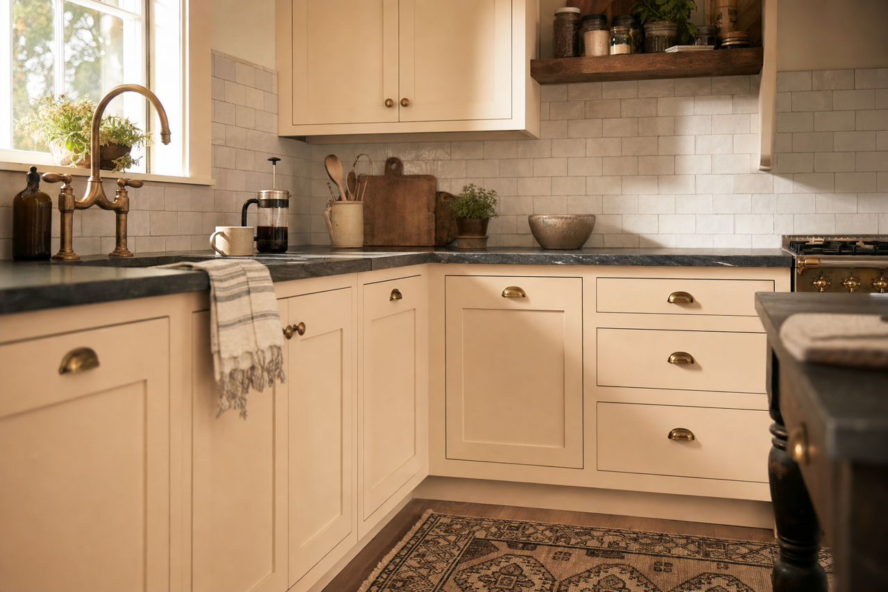 Dusty by Benjamin Moore on cabinets