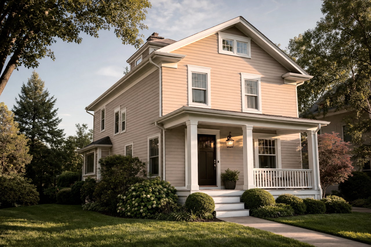 Dellwood Sand by Benjamin Moore on exterior