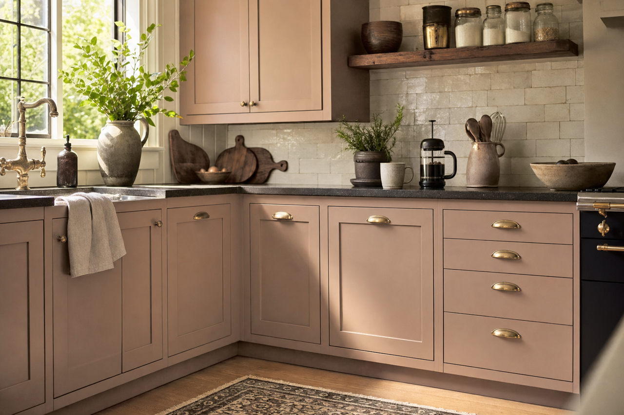 Woodacres by Benjamin Moore on cabinets