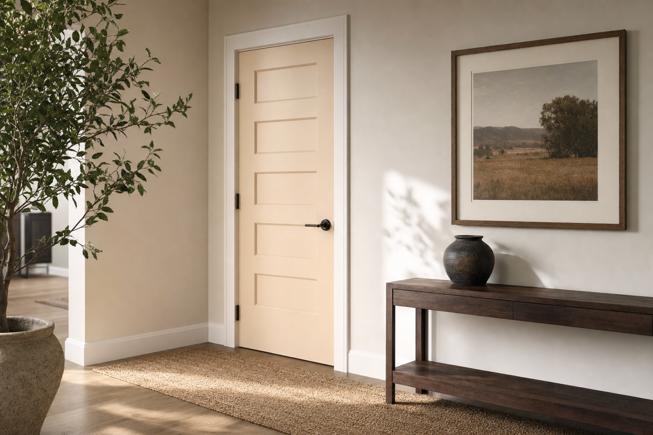 Carlisle Cream by Benjamin Moore on interior-doors