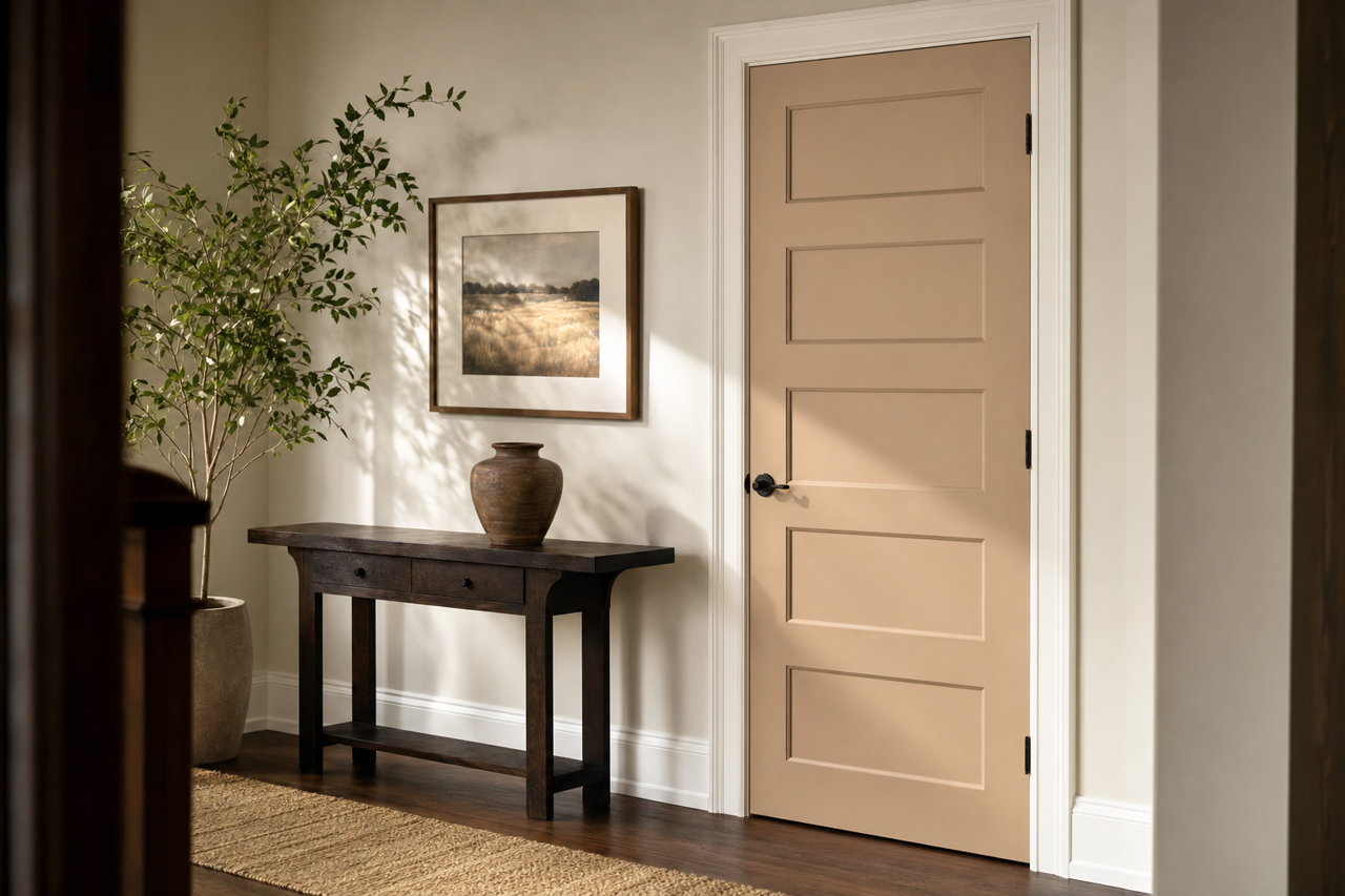 Clay by Benjamin Moore on interior-doors