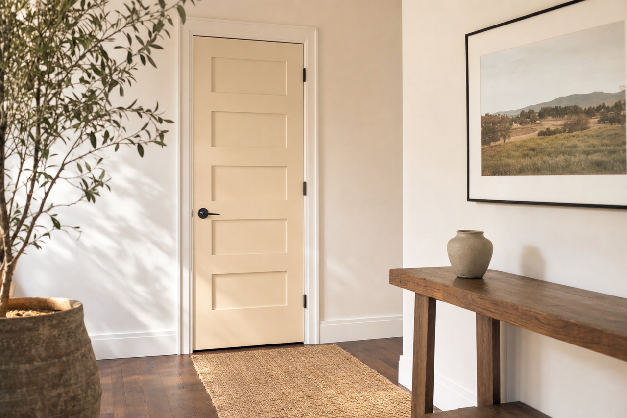 Muslin by Benjamin Moore on interior-doors