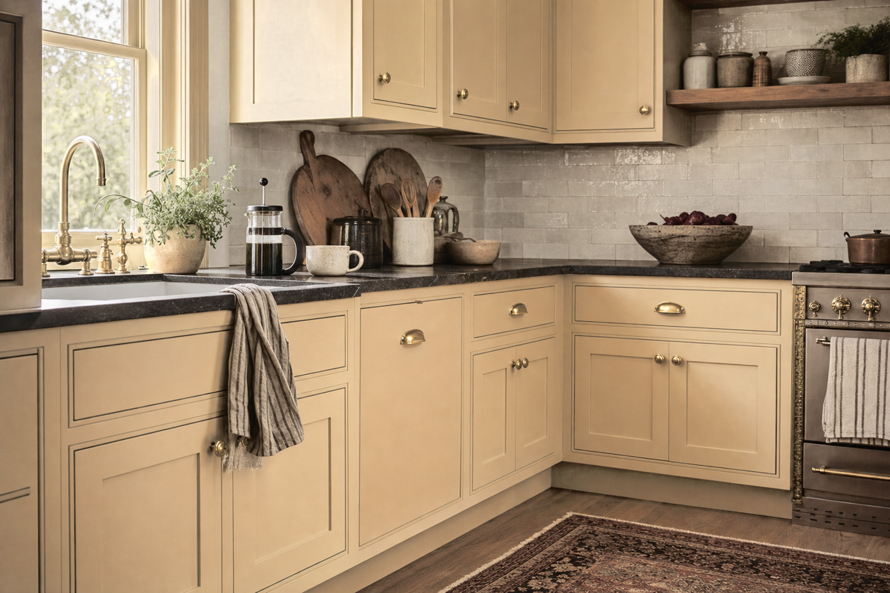 Stone House by Benjamin Moore on cabinets
