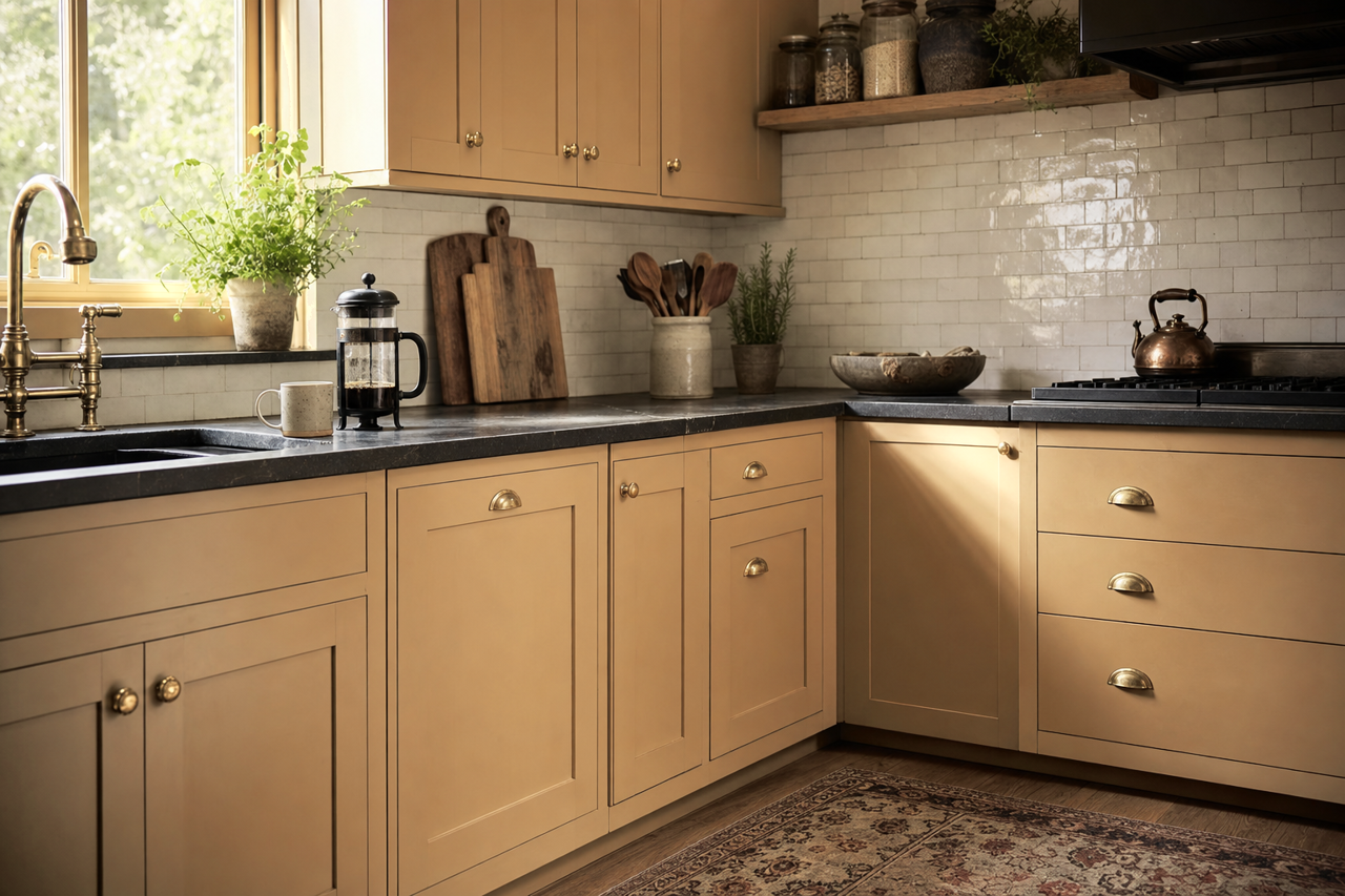 Scarecrow by Benjamin Moore on cabinets