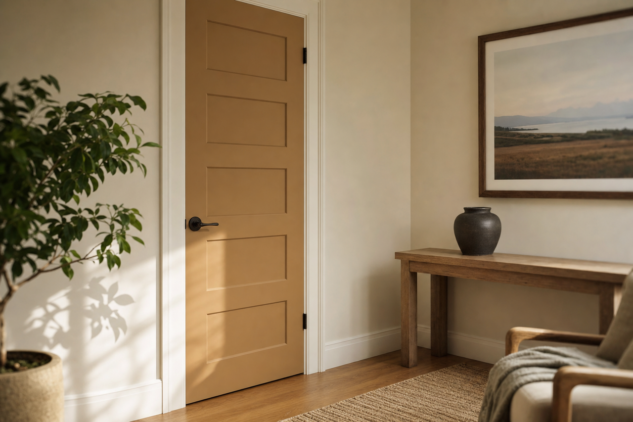 Caramel by Benjamin Moore on interior-doors