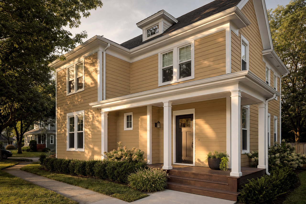 Deep Ochre by Benjamin Moore on exterior