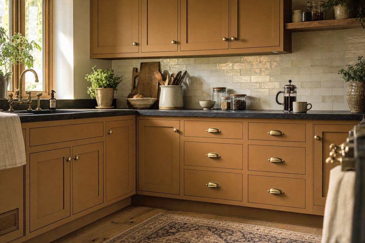 Toasted by Benjamin Moore on cabinets