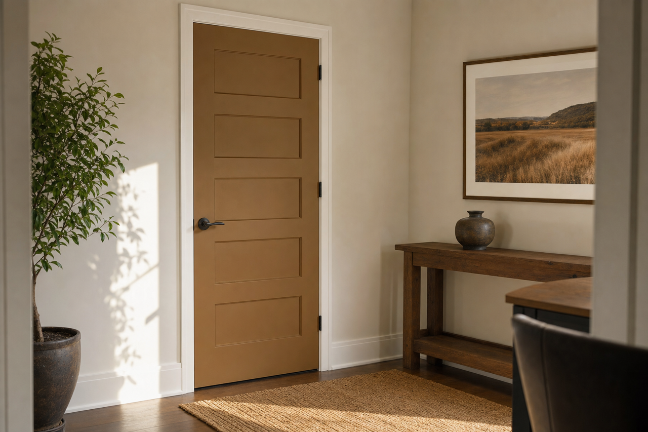 Weathered Oak by Benjamin Moore on interior-doors