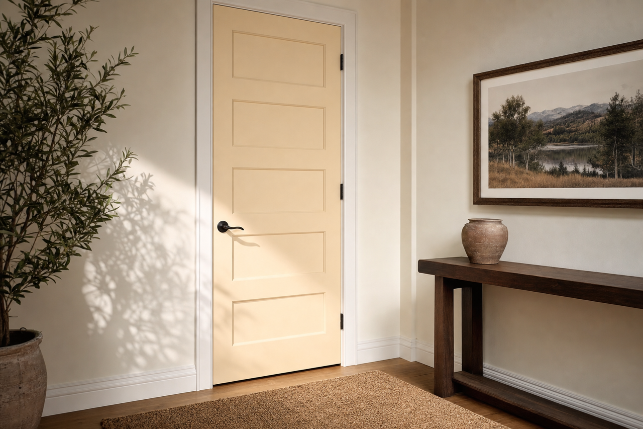 Lambskin by Benjamin Moore on interior-doors