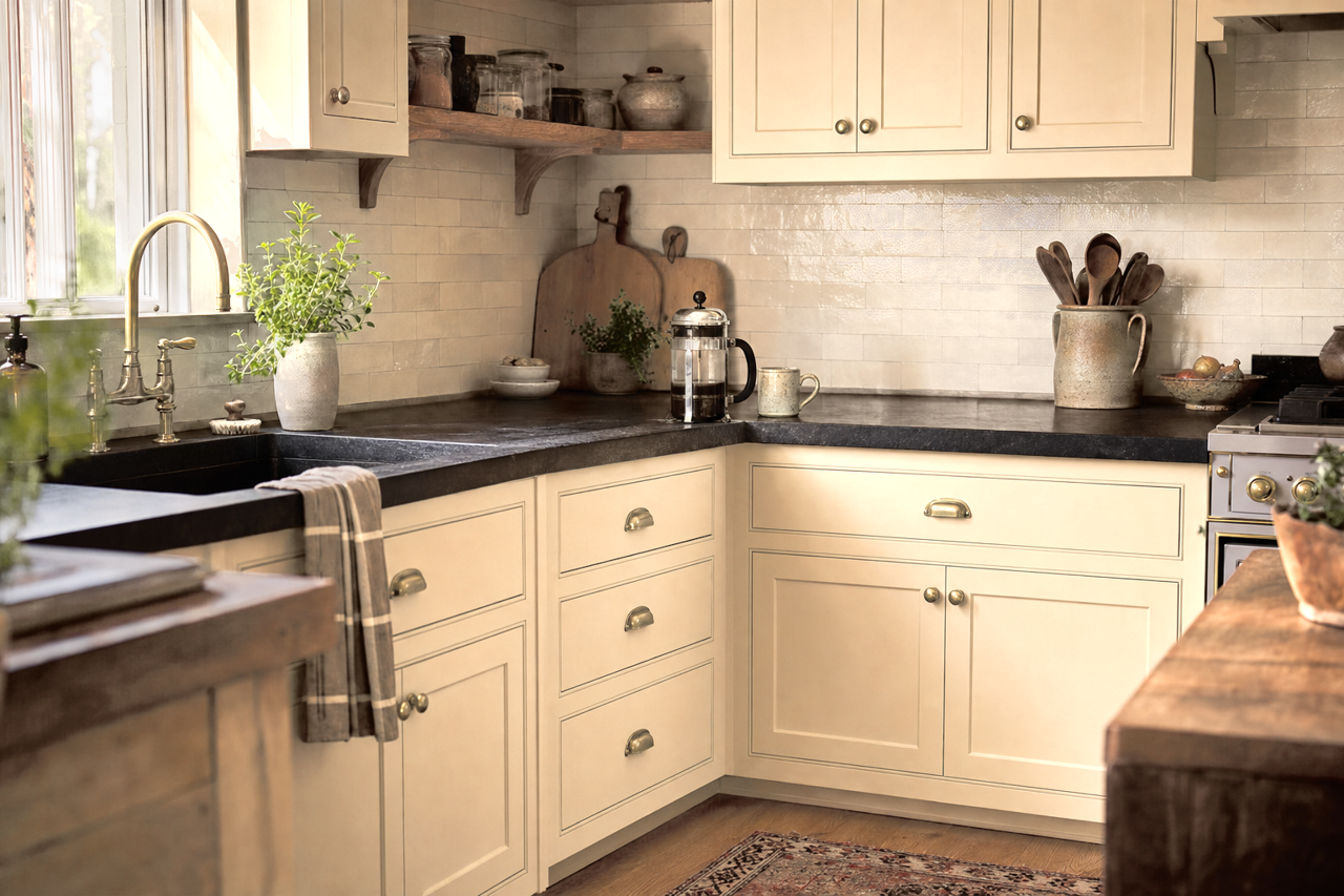 Sea by Benjamin Moore on cabinets