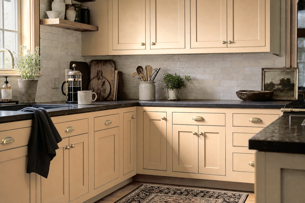 Sierra by Benjamin Moore on cabinets
