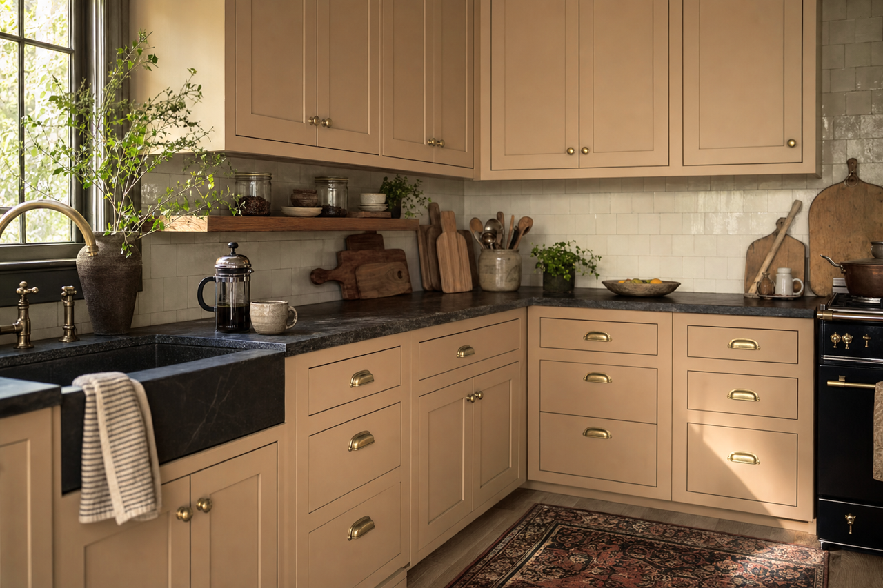 Algonquin by Benjamin Moore on cabinets